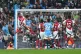 Arsenal's Gabriel scores their side's second goal of the gam