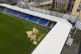 A sinkhole on the pitch and flooded walkways at the Cherry R