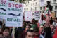 People during a pro-Palestine and pro-Lebanon protest on Whi