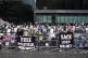 People outside Southwark Crown Court, south London, in suppo