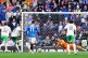 Rangers goalkeeper Jack Butland (right rear) saves a penalty