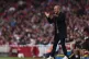 Arsenal manager Jonas Eidevall gestures on the touchline dur