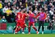 Aberdeen's Graeme Shinnie (centre left) celebrates scoring a