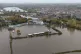 An aerial view showing a flooded New Road Cricket ground in 