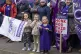 Striking school support workers take part in a demonstration