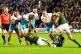Scotland's Duhan van der Merwe (centre) in action during the