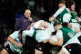 England head coach Steve Borthwick (left) watches on ahead o