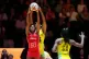 England's Funmi Fadoju (left) and Jamaica's Romelda Aiken-Ge