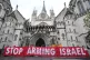 Campaigners outside the High Court in London where Al-Haq, a