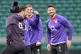 England's Tom Curry with team mates during the team run at t
