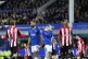 Everton's Jarrad Branthwaite reacts to a missed chance durin