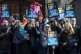 Members of the National Education Union (NEU) hold a rally o