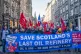 Members of the Unite union march and rally at the Scottish P