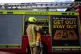 A firefighter runs through a practice drill during a London 