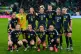 Scotland's players line up before the first leg of the Women