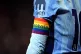 Tottenham Hotspur's James Maddison sporting a rainbow captai