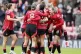 Manchester United celebrate their second goal scored by Leah