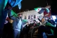 Members of the Syrian community in the UK gather at Piccadil