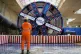 A HS2 worker standing in front of tunnel boring machine Kare
