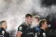 Newcastle Falcons react after the second try during the Prem