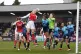 Arsenal's Stina Blackstenius tries to connect with a header 