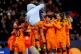 Real Madrid's Jude Bellingham (centre) celebrates scoring th