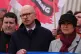 Labour MP Brian Leishman, centre, at a protest to keep Grang