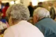Older people at a charity tea party in London, February 24, 