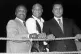 (L-R) Former World Heavyweight Champions Joe Frazier, George