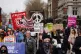 Protesters march towards Parliament Square, London, as Chanc