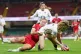 England's Ellie Kildunne (right) scores their sides third tr