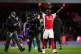 Arsenal's Bukayo Saka salutes the fans following the Premier