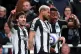 Newcastle United's Sandro Tonali (left) celebrates scoring t