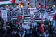 People take part in a Palestine Solidarity Campaign rally ou