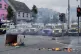 PSNI officers man road blocks in Belfast following an anti-I