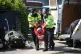 Palestine Action activist Bryn Higgs being arrested after a 