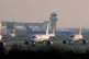 Planes queue to take off at London Gatwick Airport in Crawle