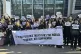 Environment activists hold a press conference calling for a 