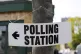 A polling station sign in north London, May 5, 2016