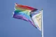 A Pride flag seen above Twickenham, London, May 28, 2023