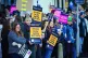 Members of the Royal College of Nursing (RCN) on the picket 