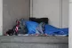 A person sleeping rough in a doorway, February 7, 2017
