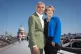 Sadiq Khan and his wife Saadiya walk across the Millennium B