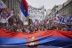 Protesters march during a major rally against populist Presi