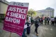 Supporters of Skehu Bayoh outside Capital House, Edinburgh, 