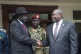 South Sudan's president Salva Kiir (left) and vice-president