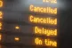 The departures board Victoria station, London, displaying ca