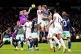 Tottenham Hotspur's Micky van de Ven has his header saved by