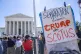 People protest, July 1, 2024, outside the Supreme Court in W