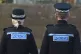 Two police officers at Glenrothes Police Station, Fife, Scot